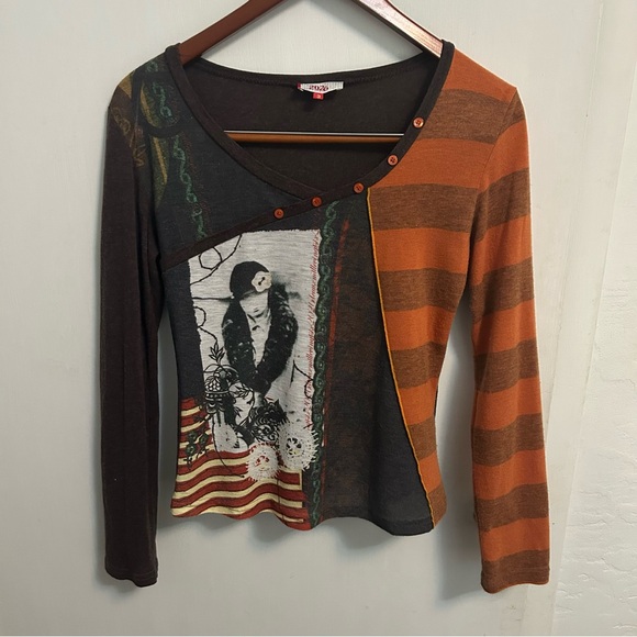 2026 Deux Mille Vingt Six Tops - 2026 Deux Mille Vingt Six Asymmetrical Knit Top Womens M French Avant-Garde